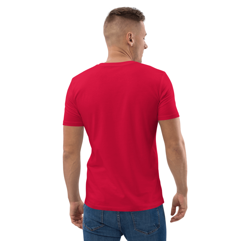 Tee-shirt classique rouge logo noir en coton biologique