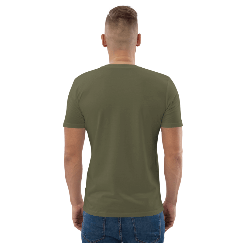 Tee-shirt classique kaki logo noir en coton biologique