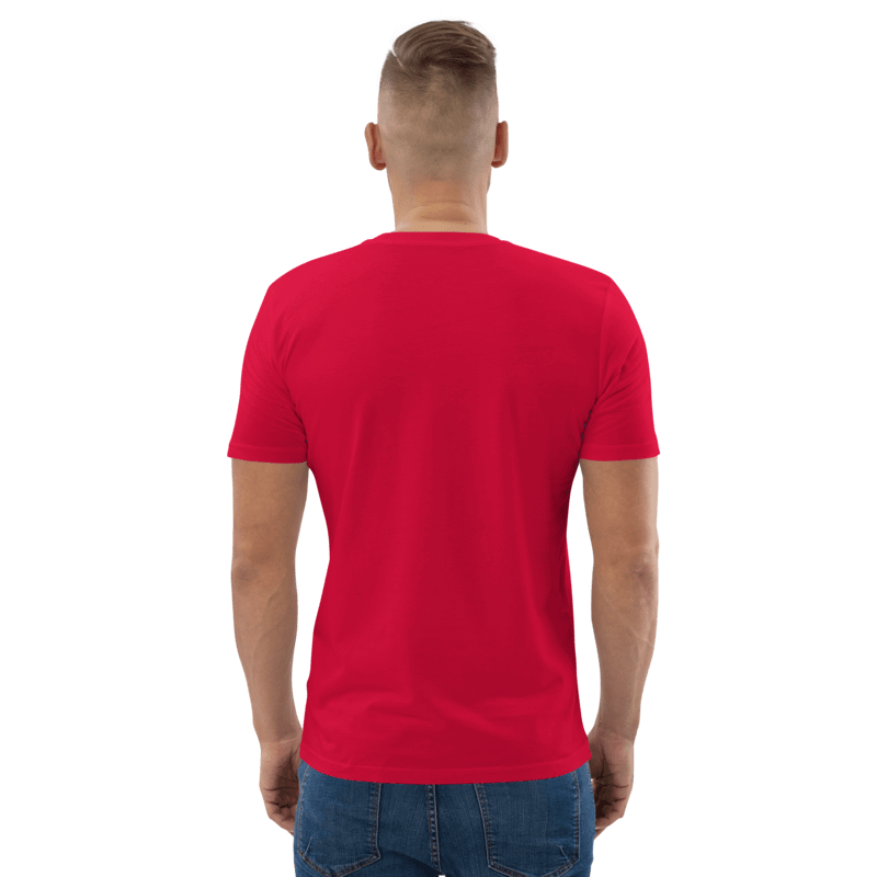 Tee-shirt classique rouge logo noir en coton biologique
