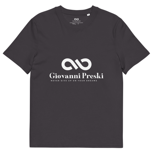 Tee-shirt classique anthracite logo blanc en coton biologique