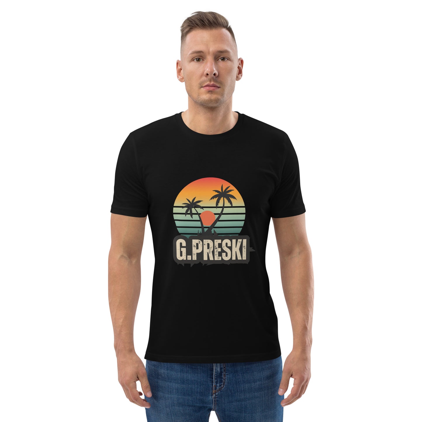 Tee-shirt classique Sun noir en coton biologique