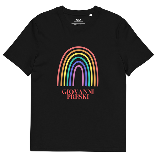 Tee-shirt classique Arc en ciel noir en coton biologique