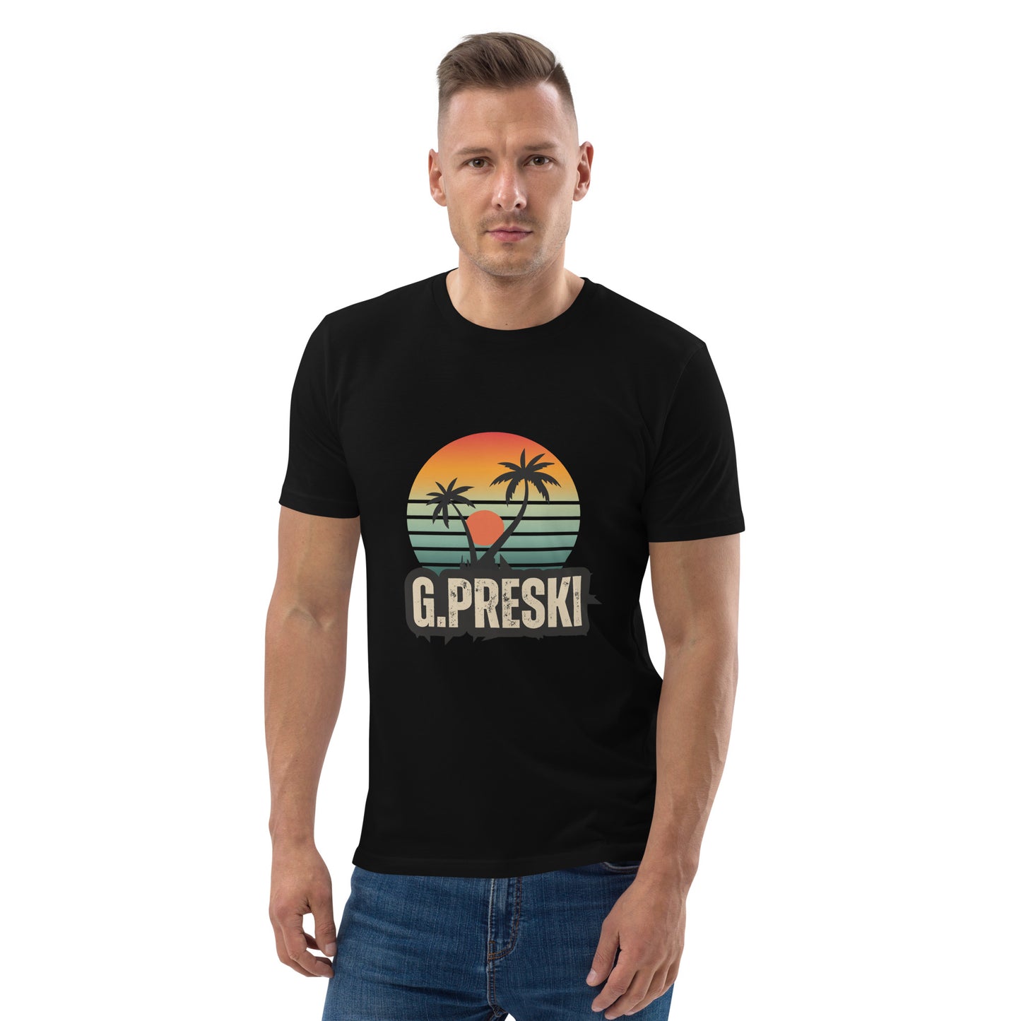 Tee-shirt classique Sun noir en coton biologique