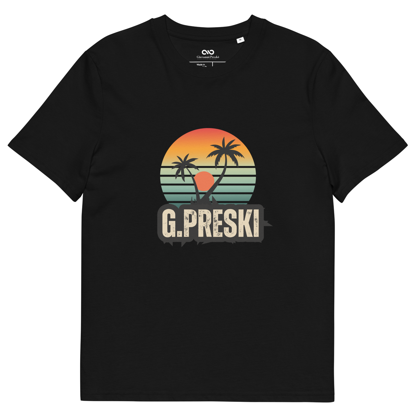 Tee-shirt classique Sun noir en coton biologique