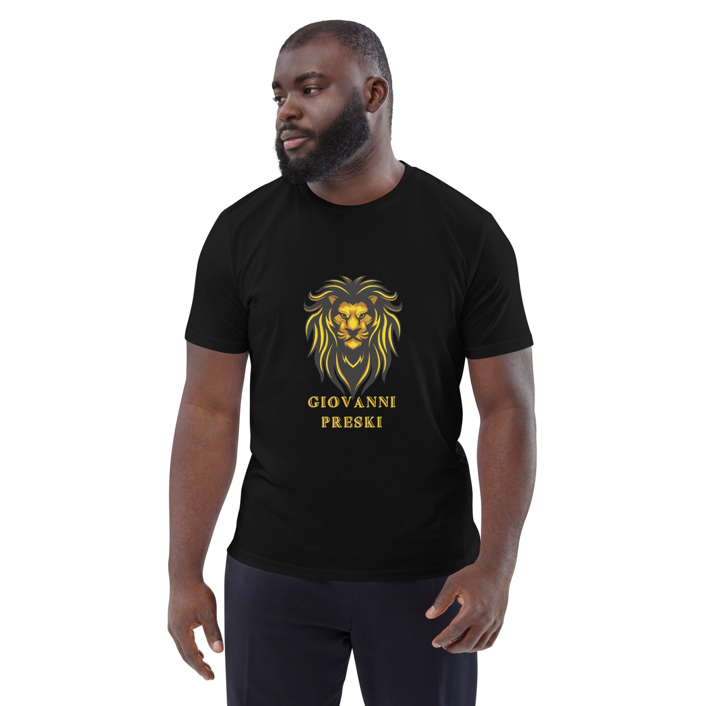 Tee-shirt classique Lion or noir en coton biologique