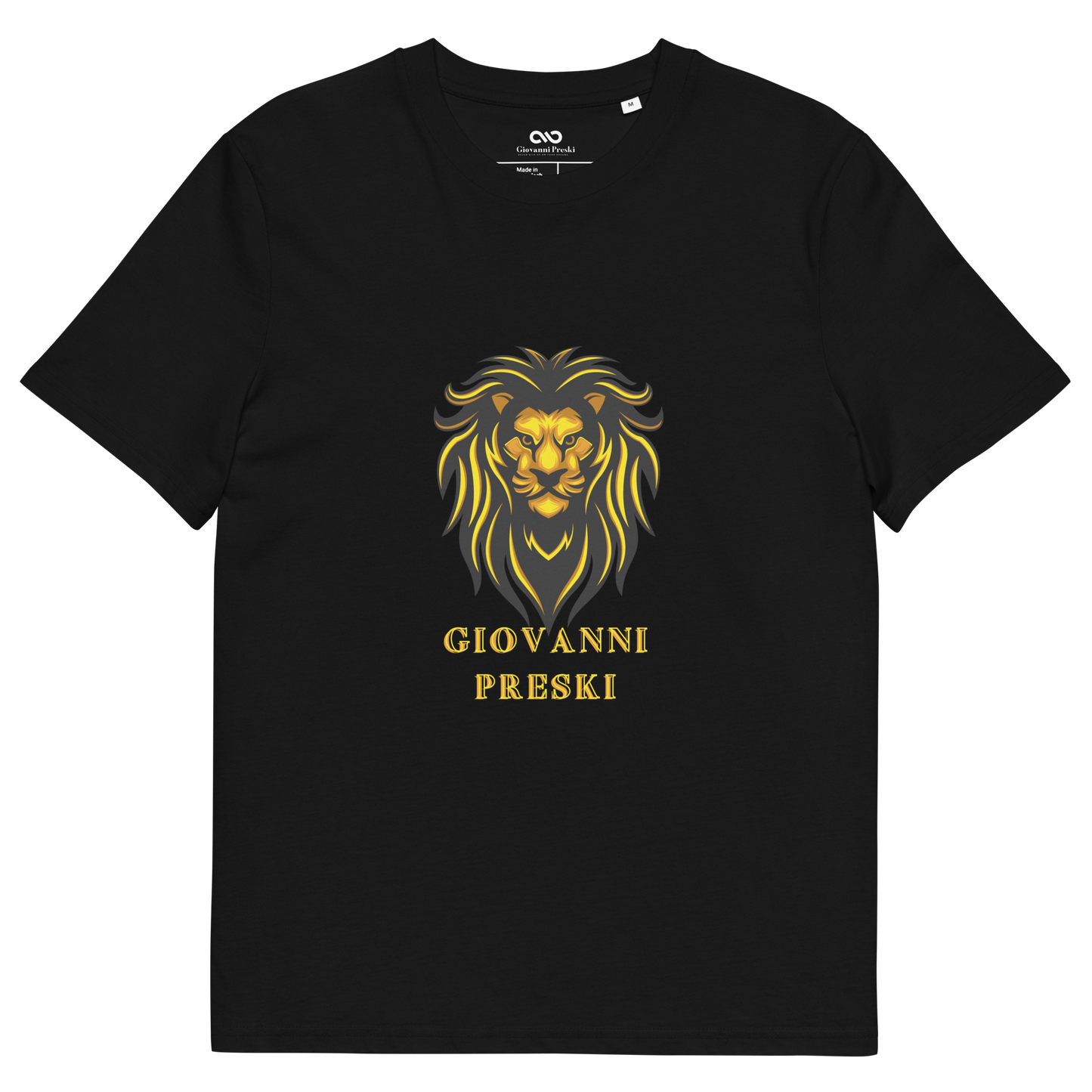 Tee-shirt classique Lion or noir en coton biologique