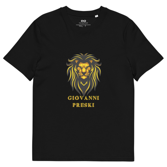Tee-shirt classique Lion or noir en coton biologique