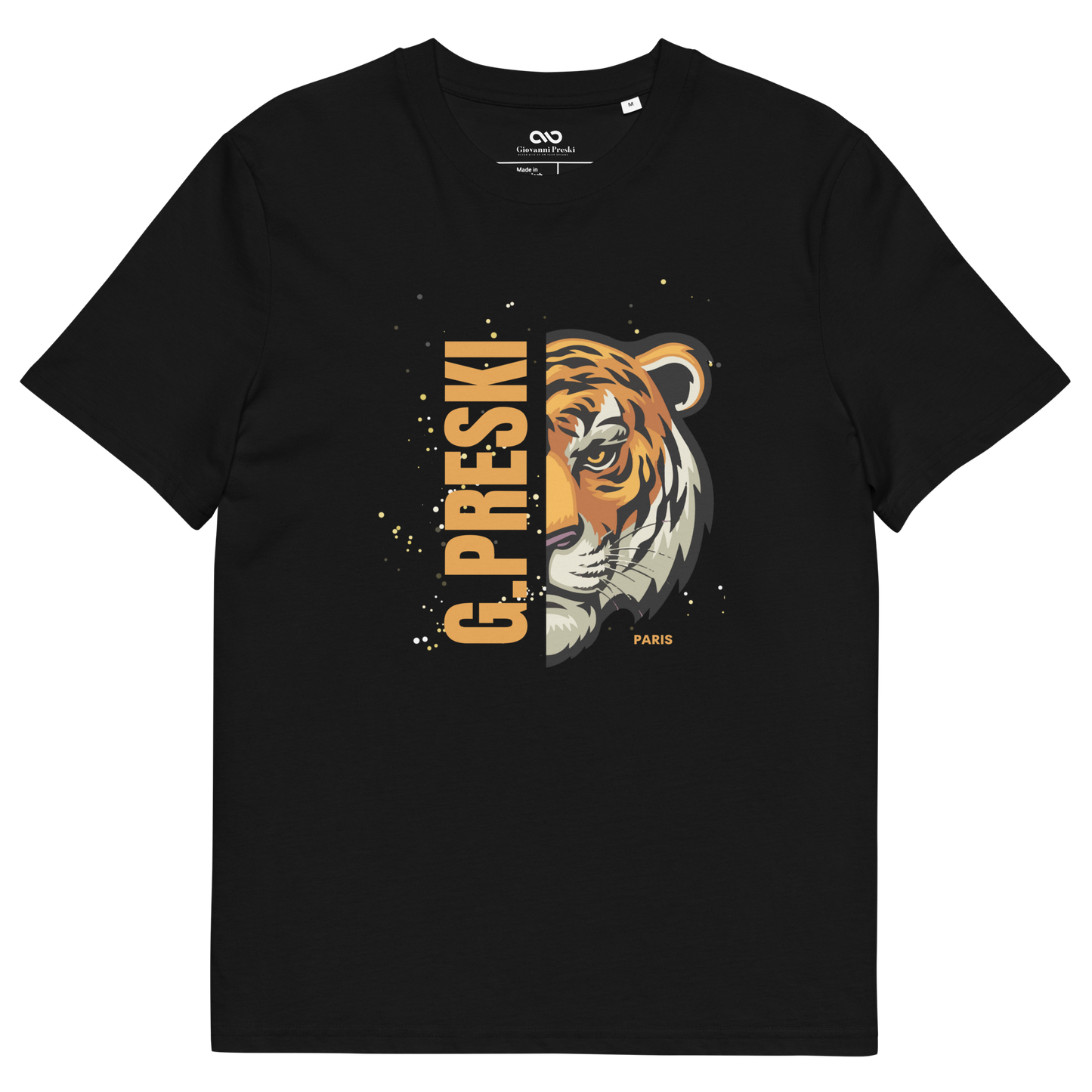 Tee-shirt classique Tiger noir en coton biologique