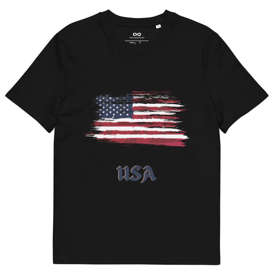 T-shirt unisexe USA en coton biologique