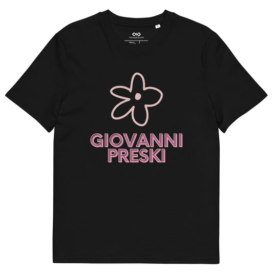 Tee-shirt classique Flower noir en coton biologique
