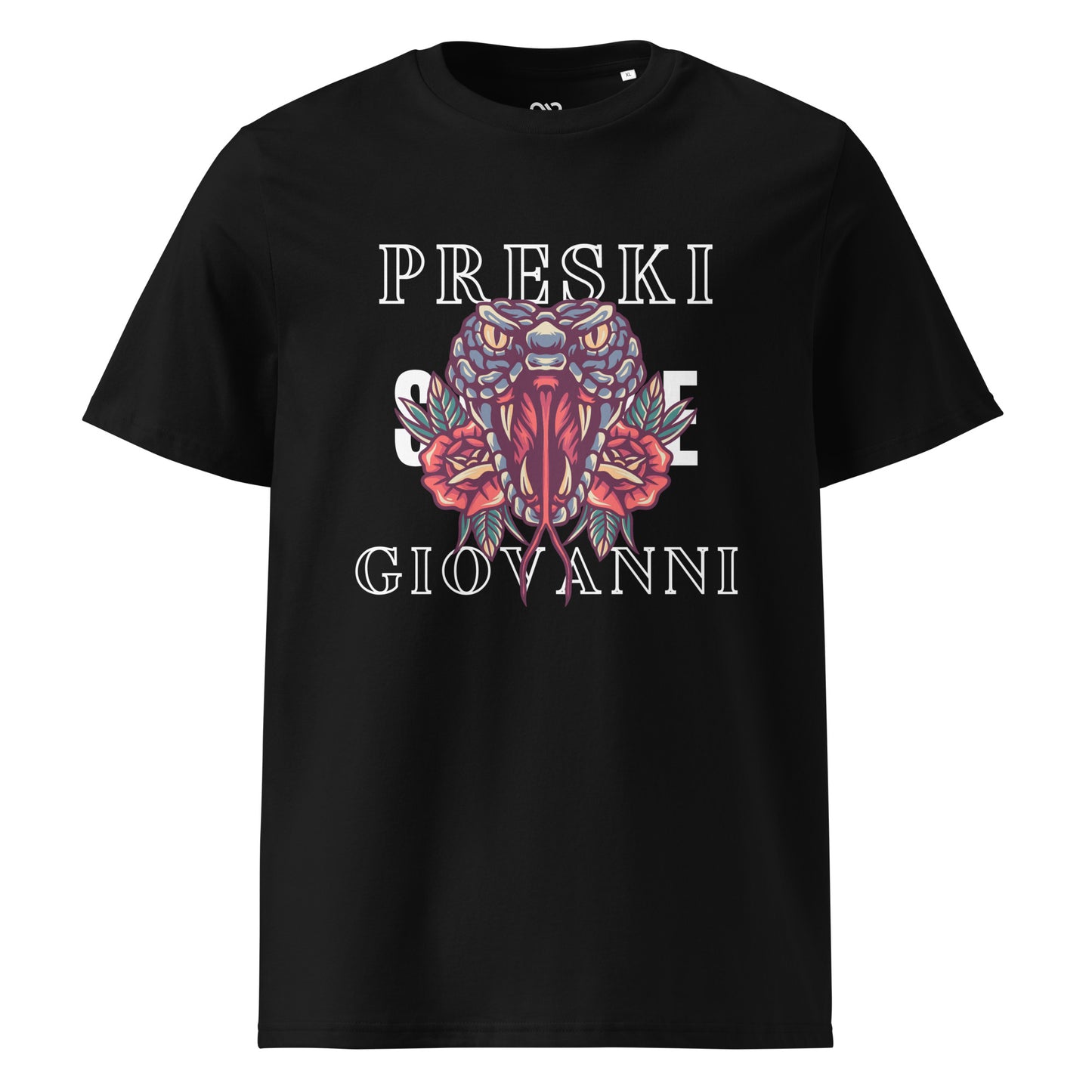 Tee-shirt Snake Noir en coton biologique
