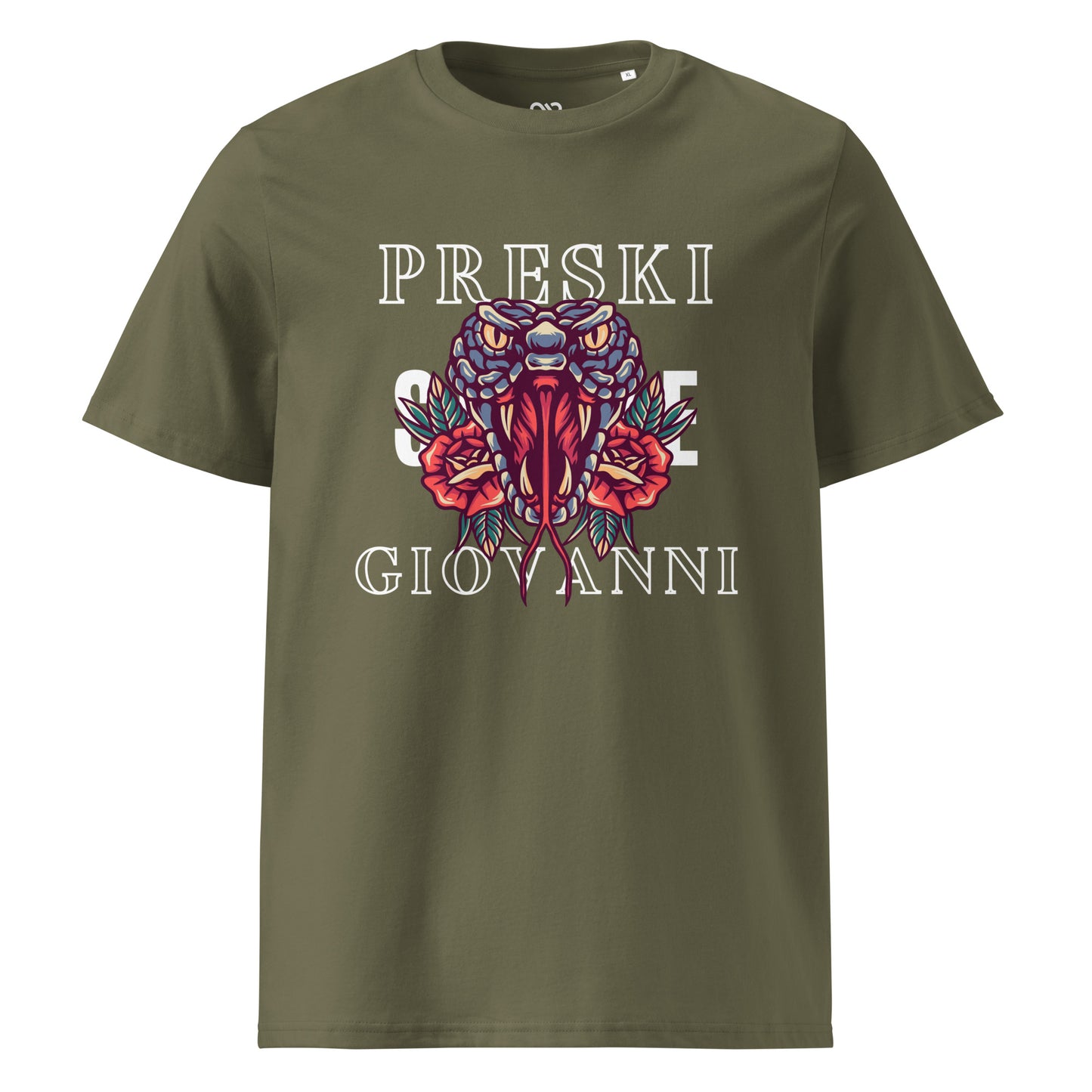 Tee-shirt Snake Kaki en coton biologique