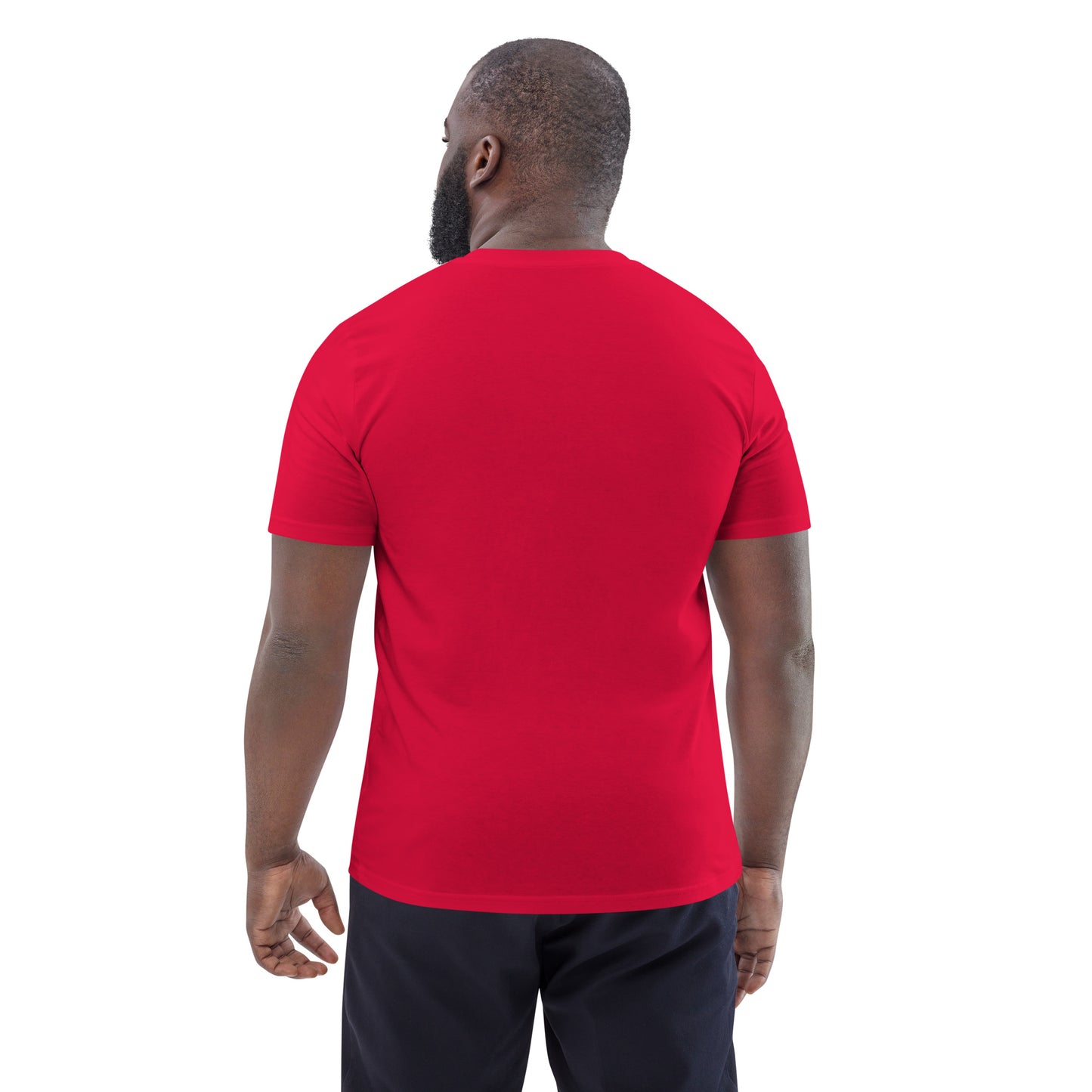 Tee-shirt classique rouge logo blanc en coton biologique