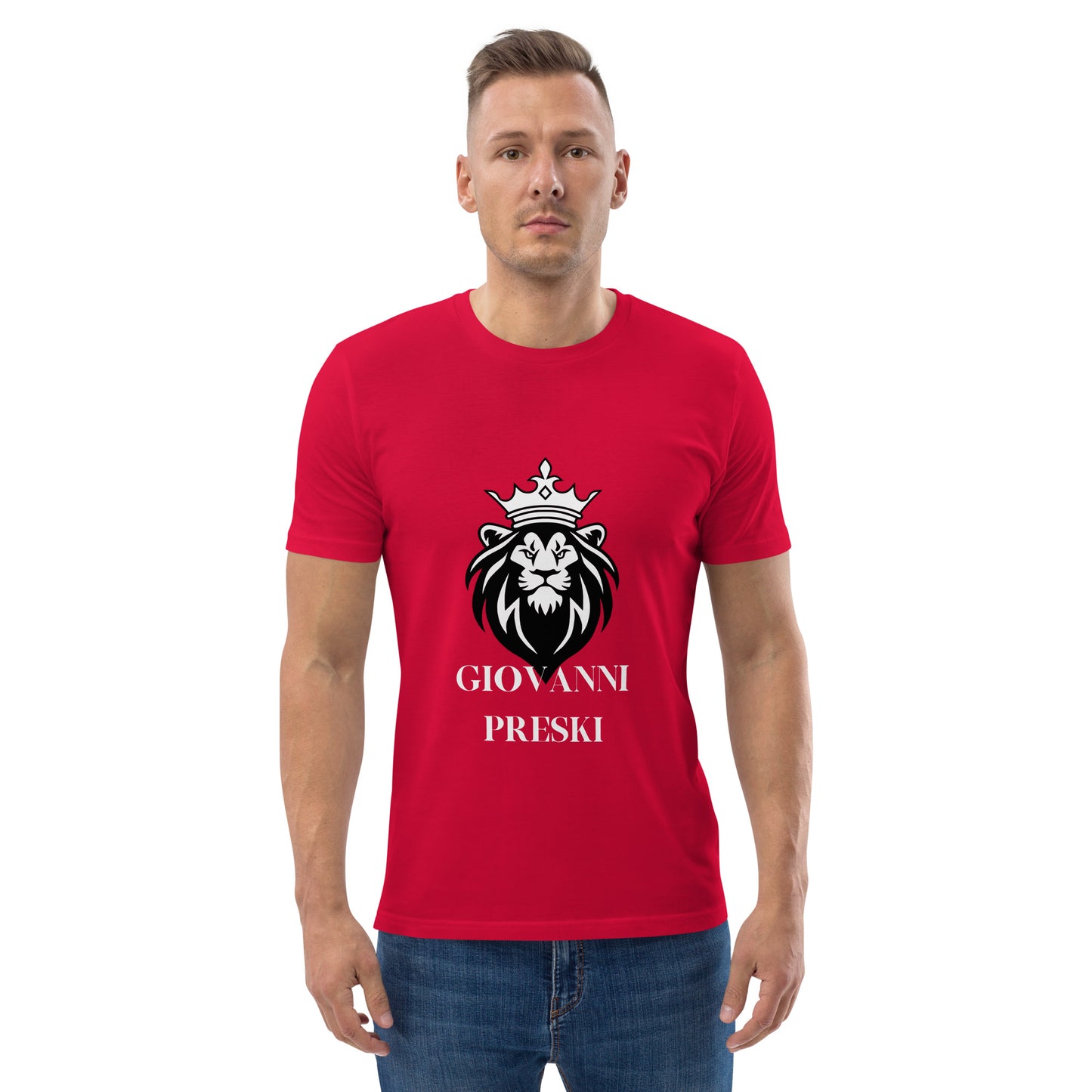 Tee-shirt classique Lion King rouge en coton biologique