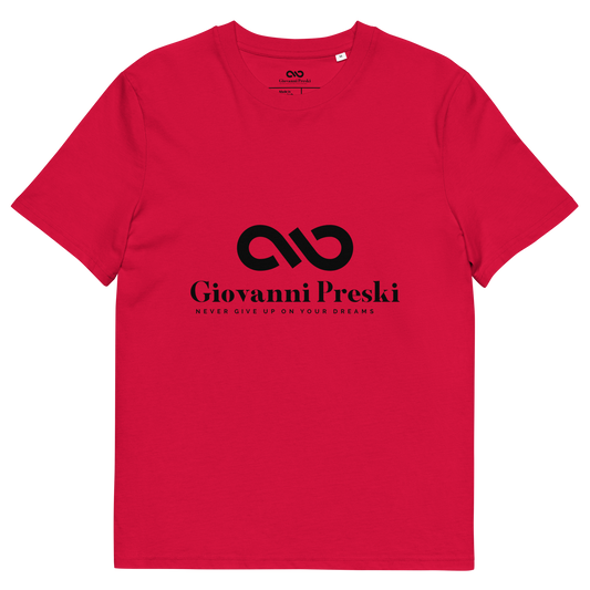 Tee-shirt classique rouge logo noir en coton biologique