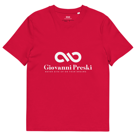 Tee-shirt classique rouge logo blanc en coton biologique