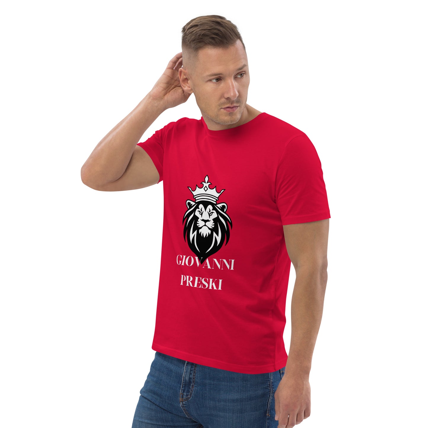 Tee-shirt classique Lion King rouge en coton biologique