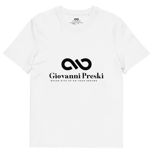 Tee-shirt classique blanc  logo noir en coton biologique