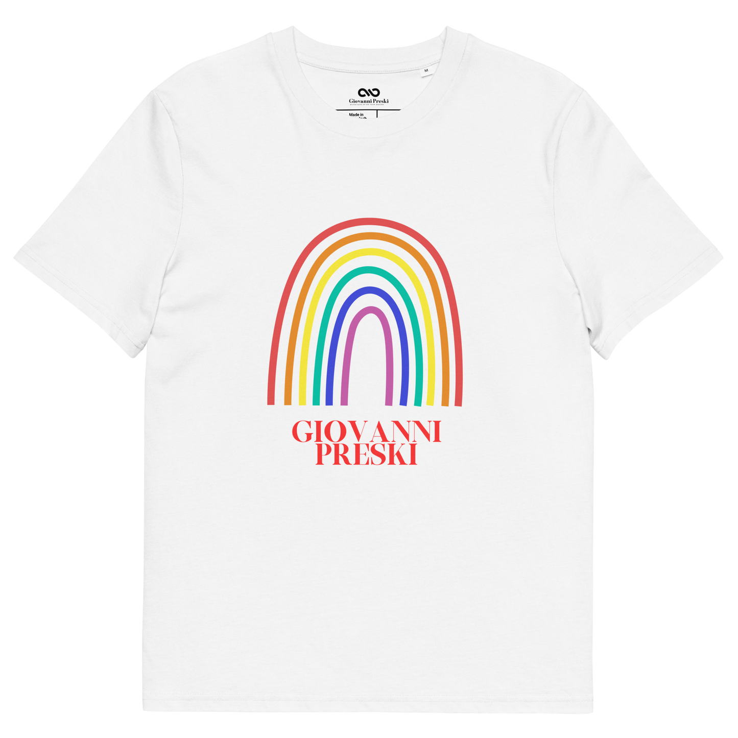 Tee-shirt classique Arc en ciel blanc en coton biologique