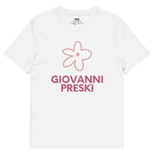 Tee-shirt classique Flower blanc en coton biologique